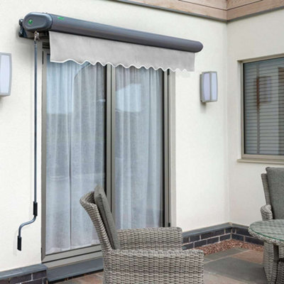 Primrose Awnings 2.5m x 2.0m Retractable Electric Full Cassette Charcoal Frame Silver Awning Outdoor Patio Canopy - 5