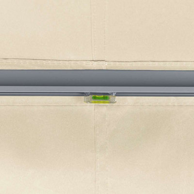 Primrose Awnings 2.5m x 2.0m Retractable Manual Charcoal Frame Ivory Awning Outdoor Patio Canopy