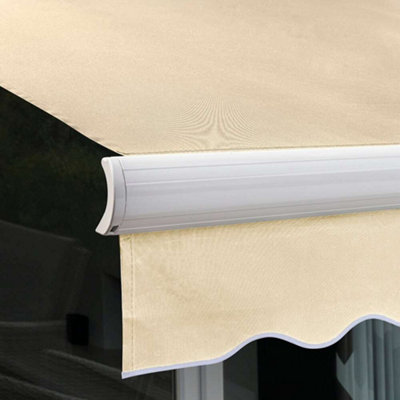 Primrose Awnings 2.5m x 2.0m Retractable Manual Full Cassette Ivory Awning Outdoor Patio Canopy - 6