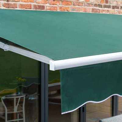 Primrose Awnings 2.5m x 2.0m Retractable Manual Green Awning Outdoor Patio Canopy - 5