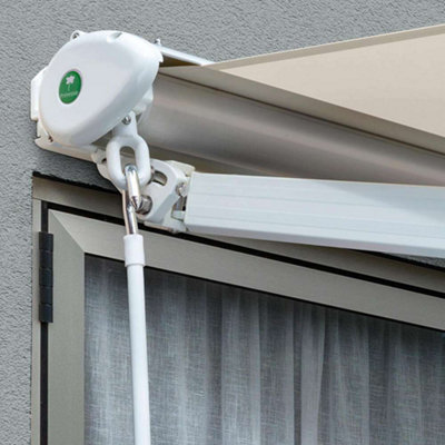 Primrose Awnings 2.5m x 2.0m Retractable Manual Half Cassette Ivory Awning Outdoor Patio Canopy - 4