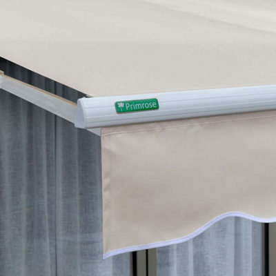 Primrose Awnings 2.5m x 2.0m Retractable Manual Half Cassette Ivory Awning Outdoor Patio Canopy - 6