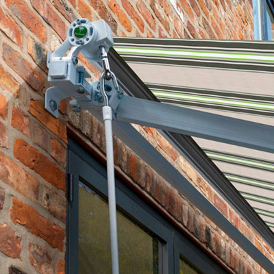 Primrose Awnings 2.5m x 2.0m Retractable Manual Multistripe Awning Outdoor Patio Canopy - 4