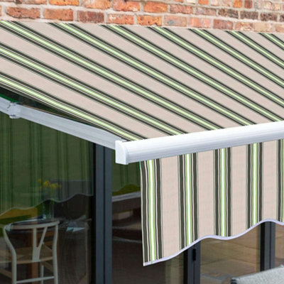 Primrose Awnings 2.5m x 2.0m Retractable Manual Multistripe Awning Outdoor Patio Canopy - 7