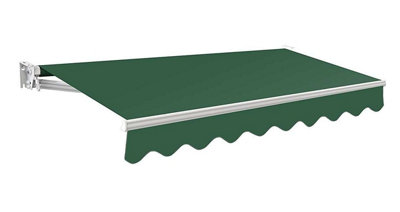 Primrose Awnings 2.5m x 2.0m Retractable Manual No Torsion Bar Green Awning Outdoor Patio Canopy