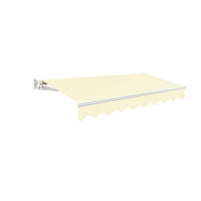Primrose Awnings 2.5m x 2.0m Retractable Manual No Torsion Bar Ivory Awning Outdoor Patio Canopy