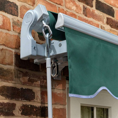 Primrose Awnings 2.5m x 2.0m Retractable Manual Standard Green Awning Outdoor Patio Canopy