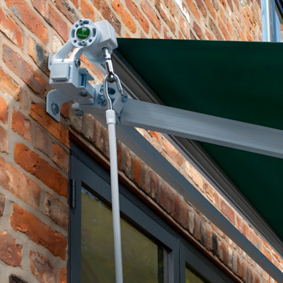 Primrose Awnings 3.0m x 2.5m Retractable Manual Green Awning Outdoor Patio Canopy - 4