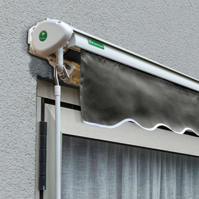 Primrose Awnings 3.0m x 2.5m Retractable Manual Half Cassette Charcoal Awning Outdoor Patio Canopy
