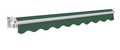 Primrose Awnings 3.5m x 2.5m Retractable Manual No Torsion Bar Green Awning Outdoor Patio Canopy