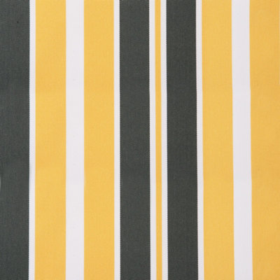 Primrose Awnings Replacement Yellow and Grey Stripe Awning Cover with Valance 3.5m x 2.5m