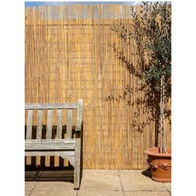Primrose Bamboo Slat Natural Garden Fence Screening Roll Privacy W4m x H1.2m