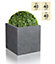 Primrose Black Cube Planter Poly-Terrazzo Outdoor Patio Garden 30cm