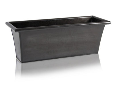 Primrose Black Zinc Galvanised Indoor Outdoor Trough Planter 50cm