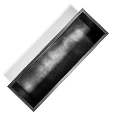 Primrose Black Zinc Galvanised Rectangle Trough Planter with Drainage Holes 120cm