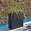 Primrose Black Zinc Tall Trough Planter With Insert L80cm
