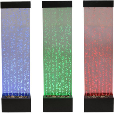 Primrose Bubble Water Wall Water Feature with Colour Changing LEDs Indoor Use 150cm