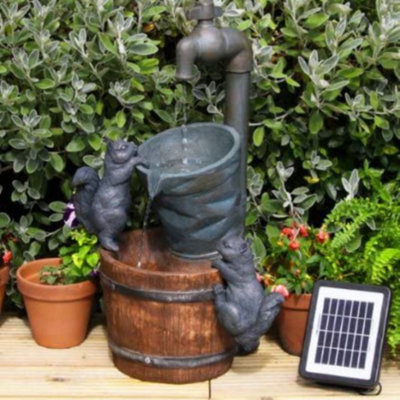Primrose Buckets and Tap Solar Powered Outdoor Garden Water Feature Fountain 72cm