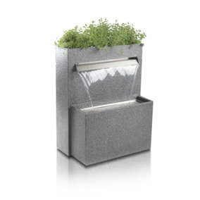 Primrose Cascata Delle Granite Touch Waterfall Planter Water Feature Fountain with Lights H89cm