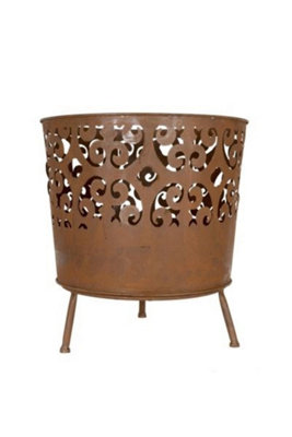 Primrose Cesta Steel Firebasket by La Hacienda 46cm