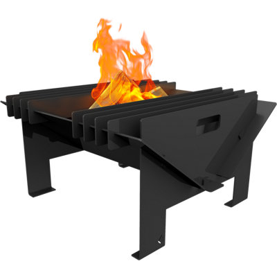 Primrose Chic Steel Hex Black Outdoor Fire Pit 58cm