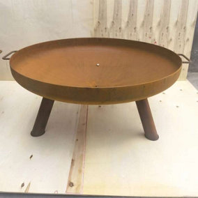 Primrose Corten Steel Fire Bowl With Round Legs 100cm Round
