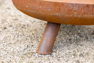 Primrose Corten Steel Fire Bowl With Round Legs 120cm Round