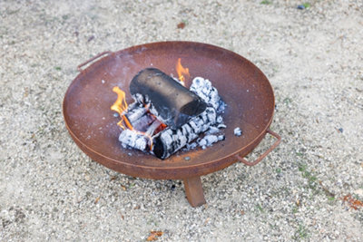 Primrose Corten Steel Fire Bowl With Round Legs 60cm Round