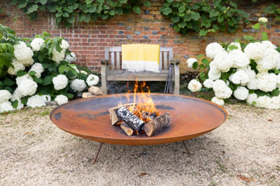 Primrose Corten Steel Fire Pit Round Bowl 120cm Diameter