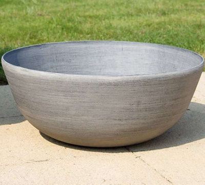 Primrose Cortina Stone Effect Garden Planter Low Bowl Outdoor Plant Pot 55cm