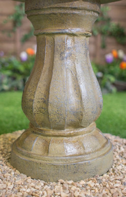 Primrose Cream Imperial Round Tiered Solar Powered Water Feature Fountain with Lights H92cm