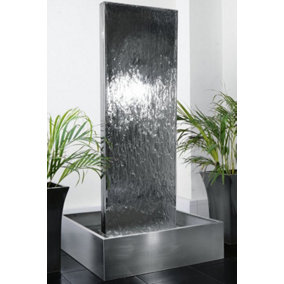 Primrose Double-Sided Vertical Large Metal Stainless Steel Water Wall Indoor Outdoor H180cm