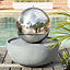 Primrose Eclipse Sphere Stainless Steel Water Feature with Lights H76cm