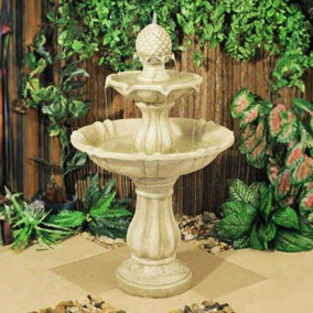 Primrose Elizabethan Vintage Style Royal 2 Tier Pineapple Water Feature Classical Fountain 98cm