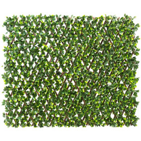 Primrose Extendable Artificial Flower Outdoor Screening Trellis (Brown) 1m x 2m