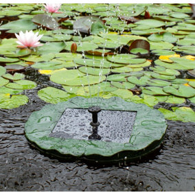 Primrose Floating Flower Lily Pad Solar Powered Pond Water Feature Fountain with LED Lights D36cm