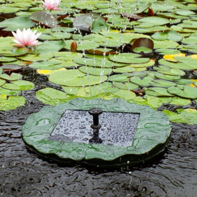 Primrose Floating Lilly Pad Solar Water Fountain D36cm