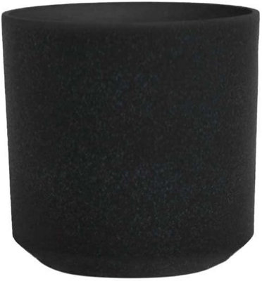 Primrose Flower Pot Cylinder Recycled Plastic Planter in Black Medium 35cm