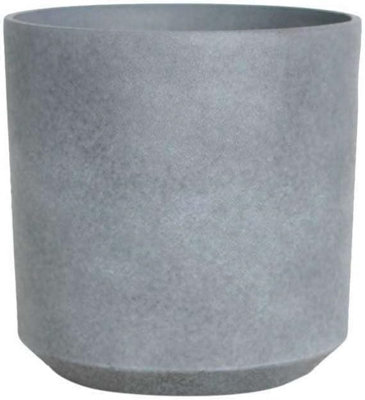 Primrose Flower Pot Cylinder Recycled Plastic Planter in Grey Medium 43cm