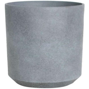 Primrose Flower Pot Cylinder Recycled Plastic Planter in Grey Small 35cm
