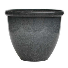Primrose Flower Pot Round Recycled Plastic Plant Pot Planter in Grey Small 41cm