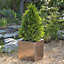 Primrose Frost and Rust-Resistant Outdoor Zinc Square Cube Planter in a Copper Finish 20cm