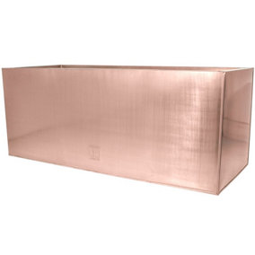 Primrose Frost and Rust-Resistant Outdoor Zinc Trough Planter in a Copper Finish 100cm