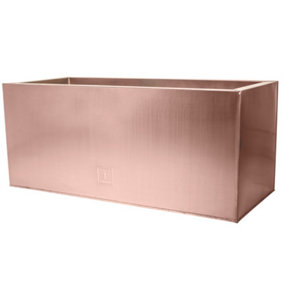 Primrose Frost and Rust-Resistant Outdoor Zinc Trough Planter in a Copper Finish 64cm