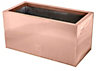 Primrose Frost and Rust-Resistant Outdoor Zinc Trough Planter in a Copper Finish 70cm