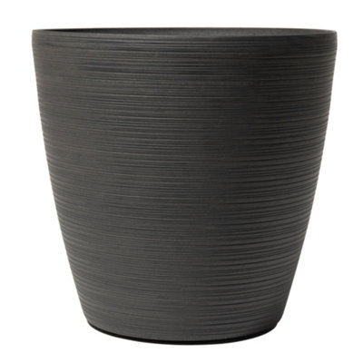 Primrose Garden Cone Patterned Eclipse Grey Outdoor Stone-Effect Resin Planter 50cm