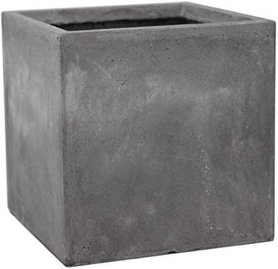 Primrose Garden Fibrecotta Cement Finish Effect Outdoor Planter Square 50cm