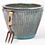Primrose Garden Linear Jade Glazed Ceramic Bowl Planter 32cm