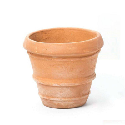 Primrose Garden Terracotta Round Rolled Rim Patio Planter Pot 17.5cm