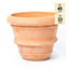 Primrose Garden Terracotta Round Rolled Rim Patio Planter Pot 44.5cm